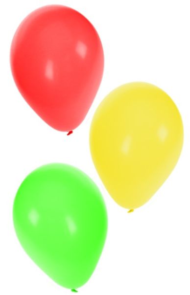 Helium balloons red yellow green 25 cm