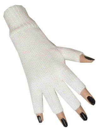 Fingerless gloves white