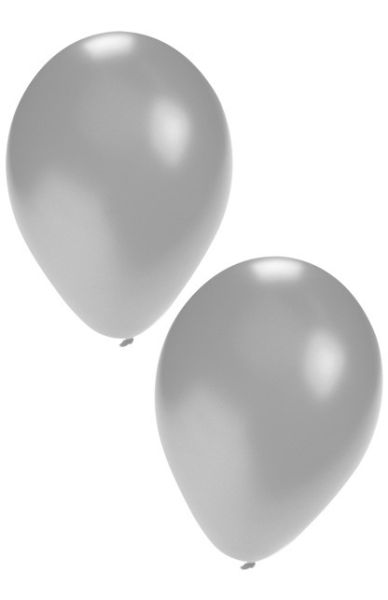 Silver helium balloons