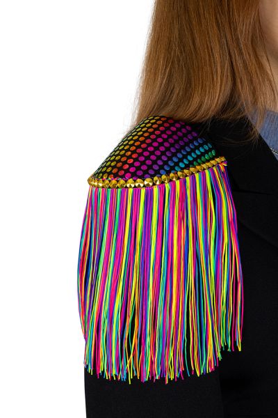 Colourful epaulette with neon fringes