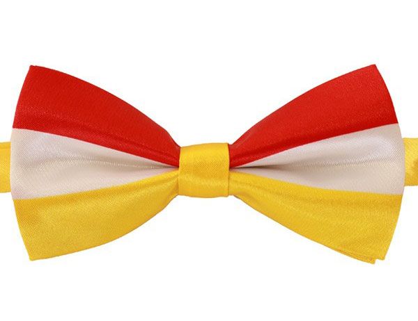 Luxury bow tie red white yellow