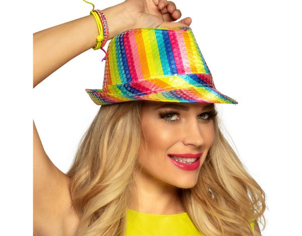 Popstar hat sequins rainbow