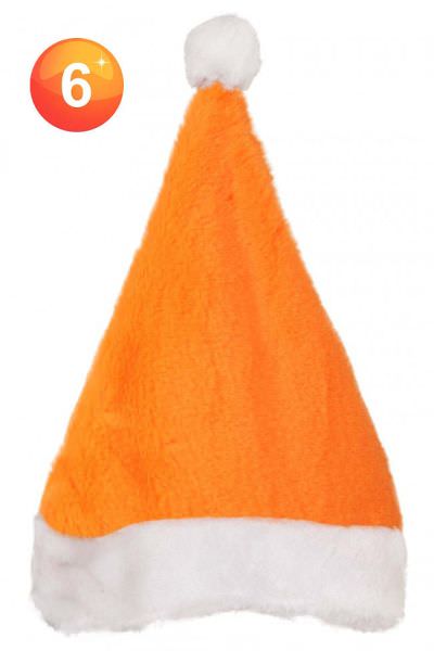 Orange Santa Hat with Pompom and Plush brim