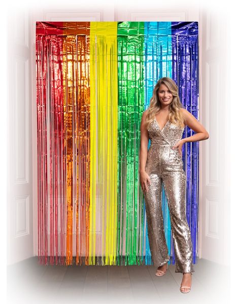Pride rainbow door curtain film