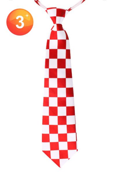 Tie red and white checked