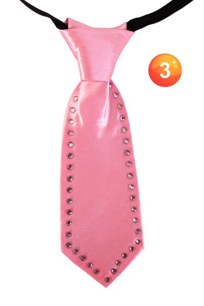 Mini tie pink with rhinestones