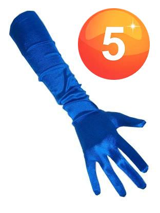 Blue satin gloves