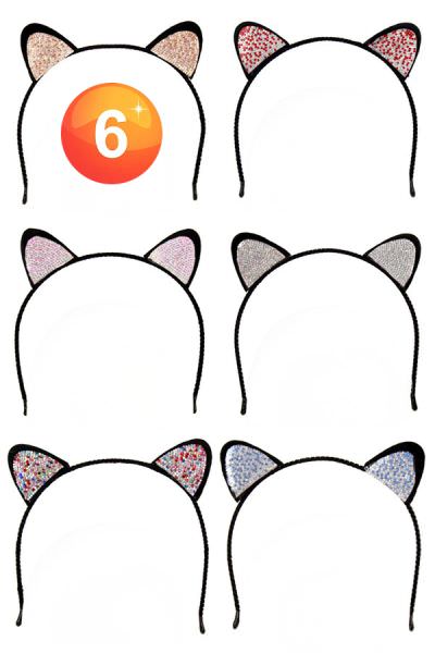 Cat diadems black with strass