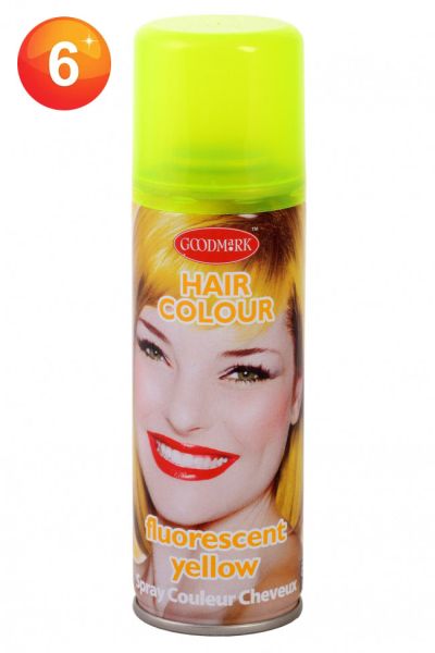 Yellow fluorescent hair spray
