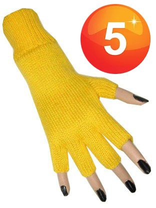 Fingerless gloves yellow
