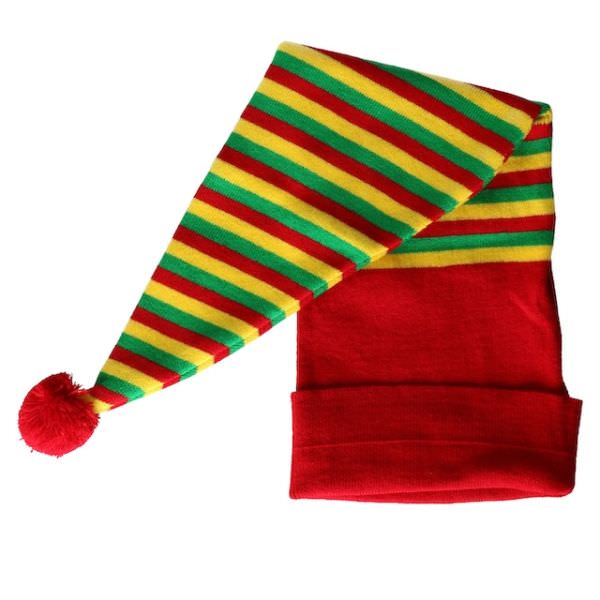 Sleeping cap red yellow green striped
