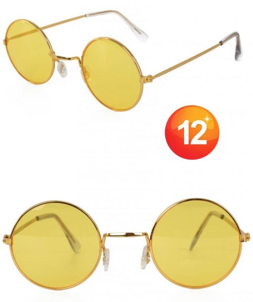 Retro Hippie glasses yellow