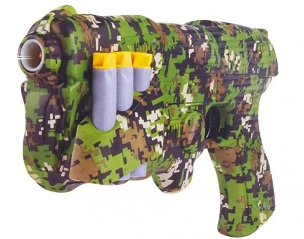 Military pistol with 6 foam arrows