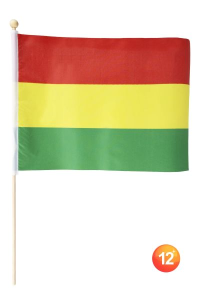 Polyester Flags on stick red yellow green