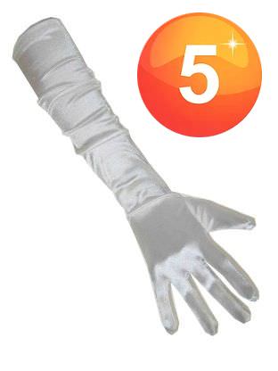 White satin gloves