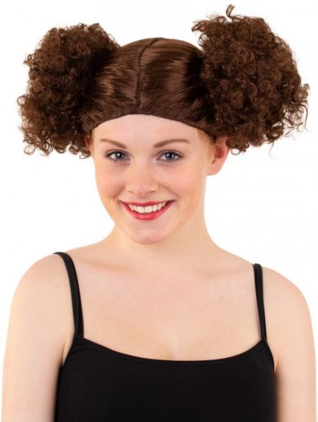 Wig with two big black brown