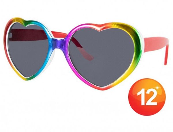 Cheerful heart sunglasses rainbow