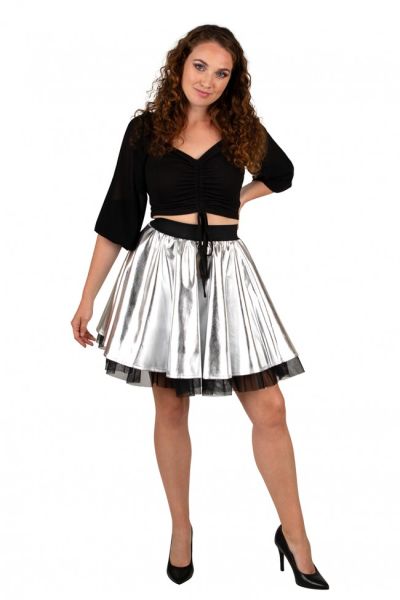 Glittering Disco skirt silver 80s