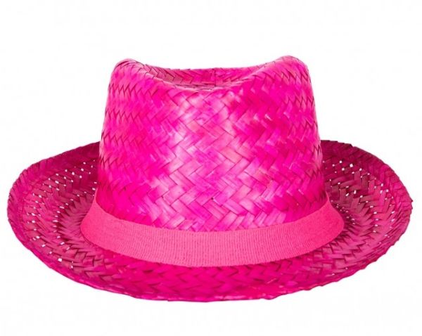 Straw hat Caribbean pink
