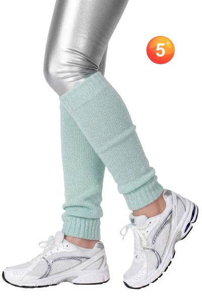 Glittery shimmering Mint blue lurex leg warmers