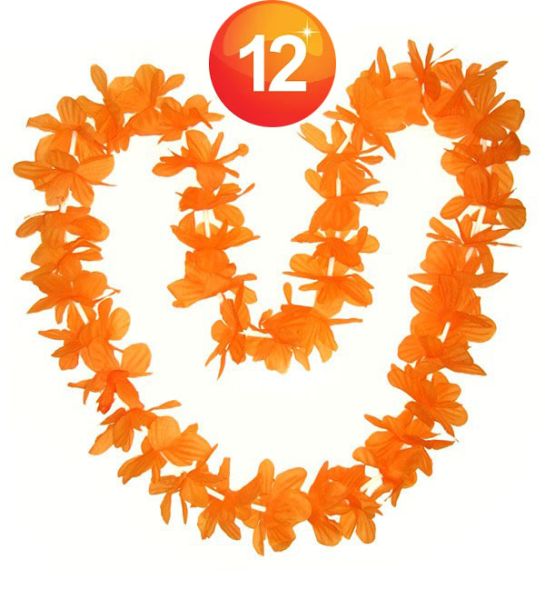 Hawaii necklace orange wreaths 12 pieces
