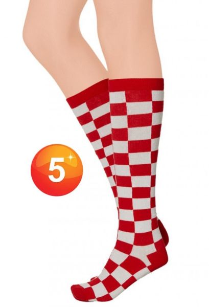 Socks red white checkered