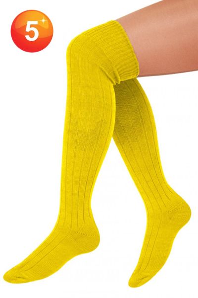 5 Pair of Knitted Long yellow Socks
