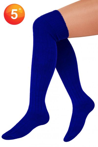 5 Pair of Knitted Long blue Socks