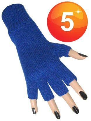 Fingerless gloves blue
