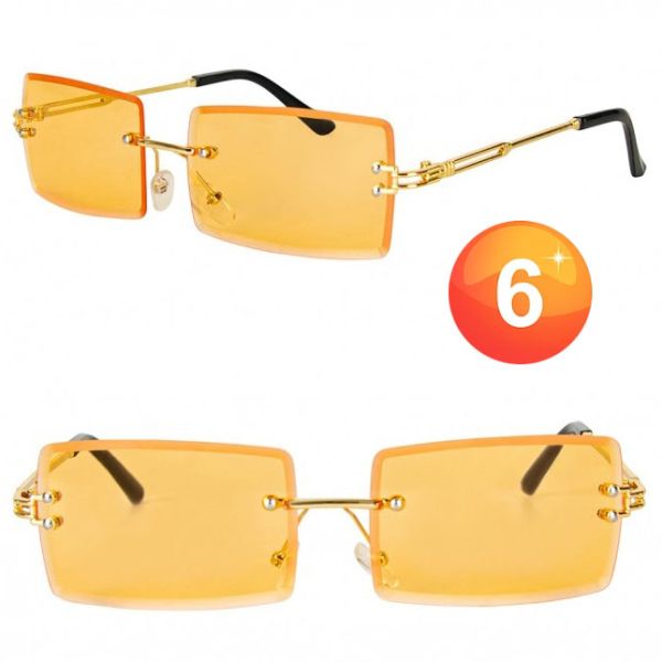 Retro vintage rectangular orange sunglasses