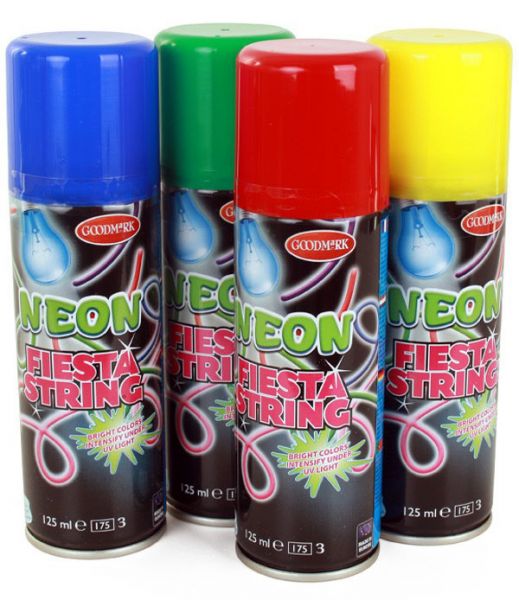 4 Neon Colored serpentine spray