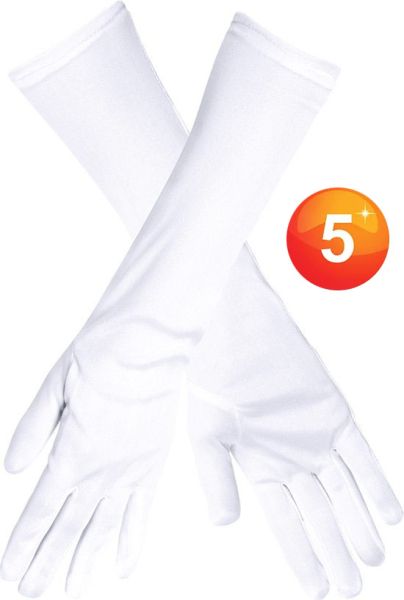 Long white nylon gloves