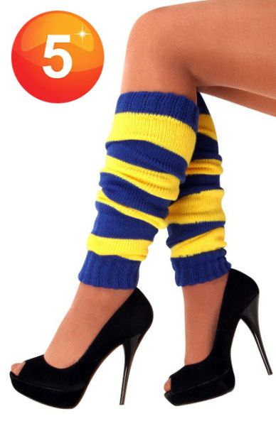 Legwarmers yellow blue striped
