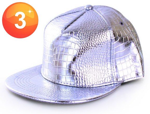 Baseball cap - Rapper - Silver - Snake leather relief