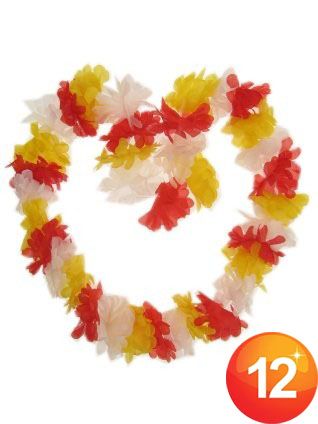 Hawaii necklace red - white - yellow garland