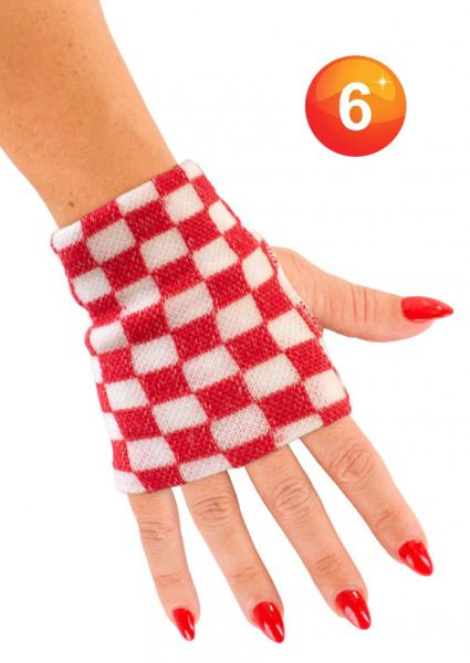 Wristbands red white checkered