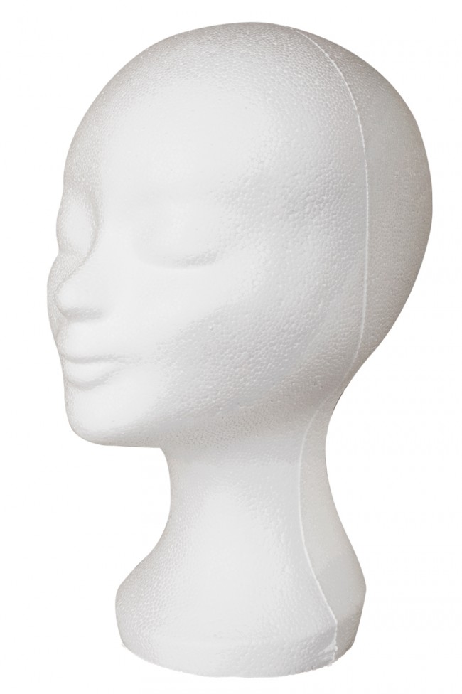 Wig holder head tempex white, Party Supplies