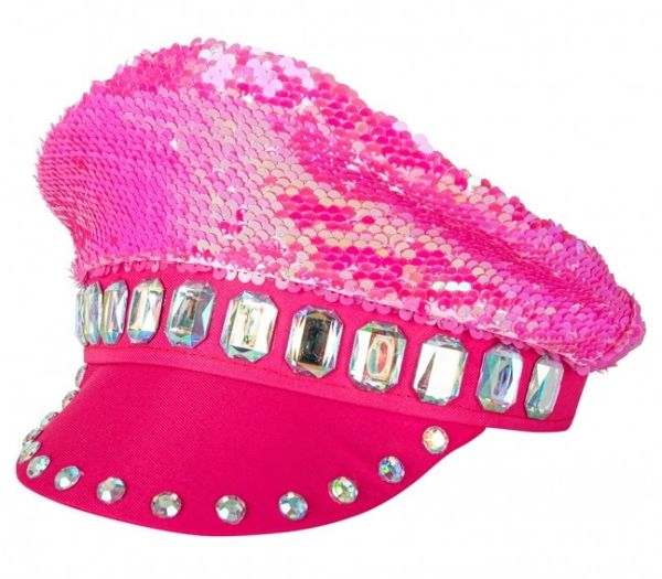 Captain's cap pink sequins