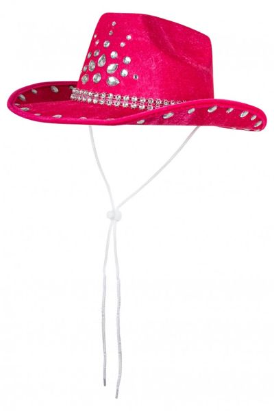 Pink cowboy hat with rhinestones