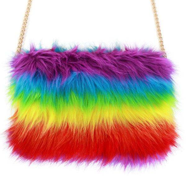 Bag rainbow in fur