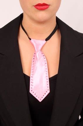 Mini tie pink with rhinestones