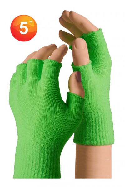 Fingerless gloves fluor green Kids