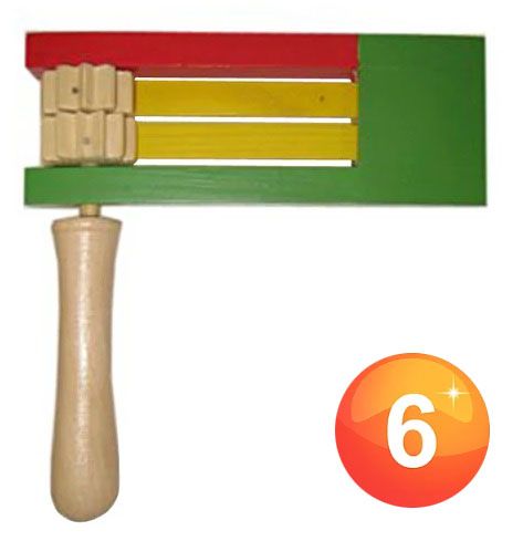 Wooden ratchet double red yellow green