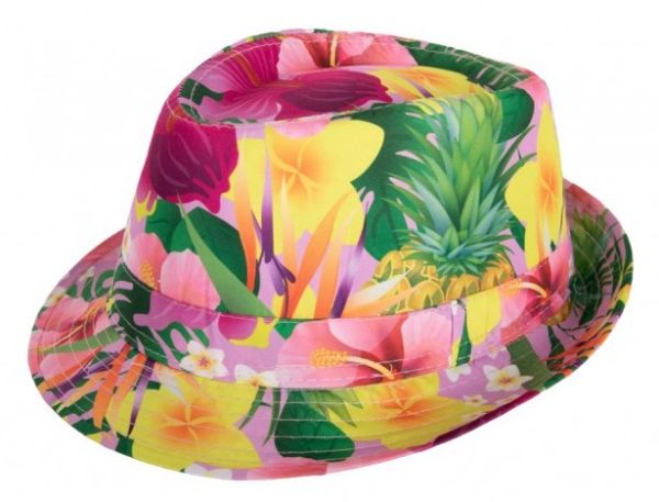 Tropical Exotic Pink Printed Hat - Funky Jungle