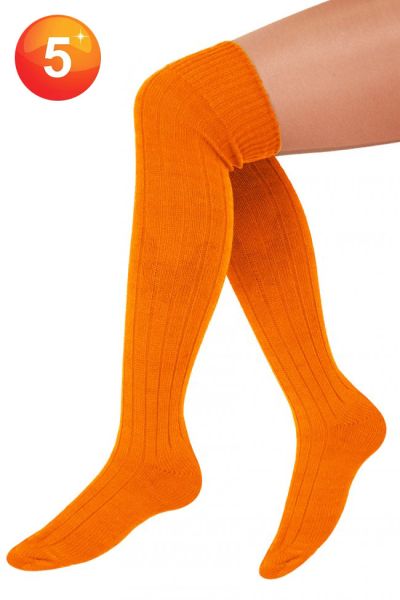 5 Pair of Knitted Long orange Socks