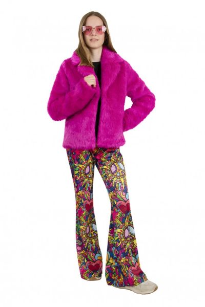 Carnival jacket kids fluo neon purple fur