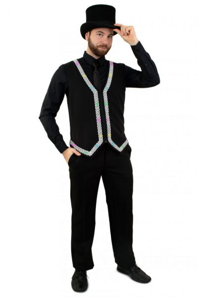 Men waistcoat with lighting with silver piping