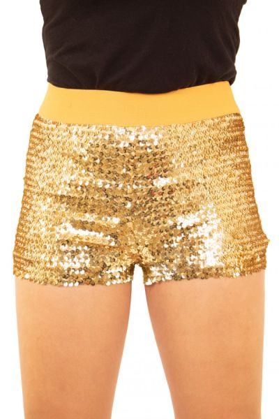 Hotpants with sequins Gold