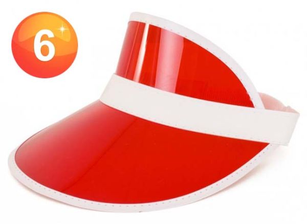 Red sun visor transparent