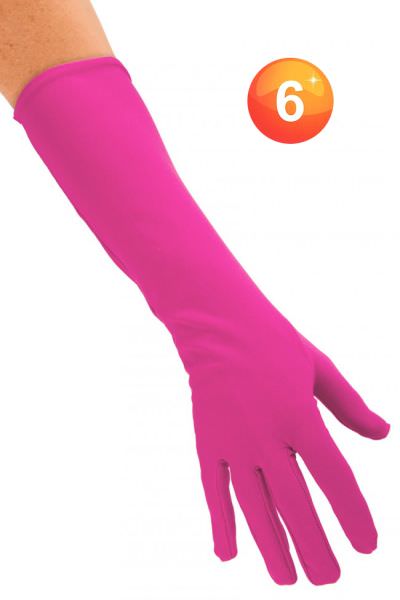 Gloves nylon long Pink